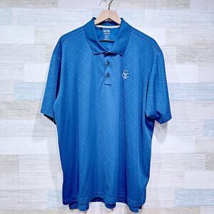 Adidas Country Club Performance Golf Polo Shirt Blue Climacool Mens XXL 2XL